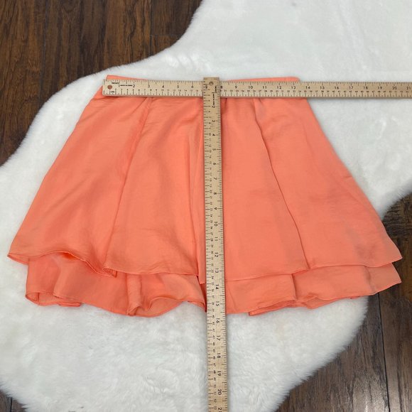 Urban Outfitters Silence + Noise Skirt 6 Ashton Double Layer Peach Orange Mini - Picture 8 of 12